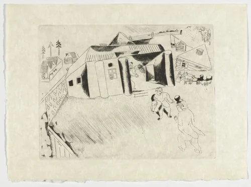 Sobakévitch's House (La Maison de Sobakévitch), plate XXXI (supplementary suite) from Les Âmes mortes by Marc Chagall, illustrated book, 1923