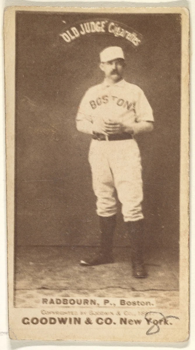 Radbourn, Pitcher, Boston, from the Old Judge series (N172) for Old Judge Cigarettes by Goodwin & Company, photograph, 1887-1890