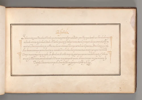 Calligraphic Exercise in Spanish by anonymous, book, 1600-1625