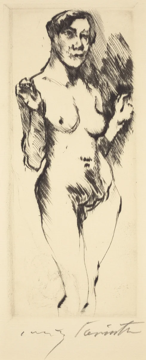 Stehende Weibliche akte (Standing Female Nude) by Lovis Corinth, print, 1916