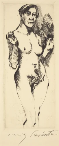 Stehende Weibliche akte (Standing Female Nude) by Lovis Corinth, print, 1916