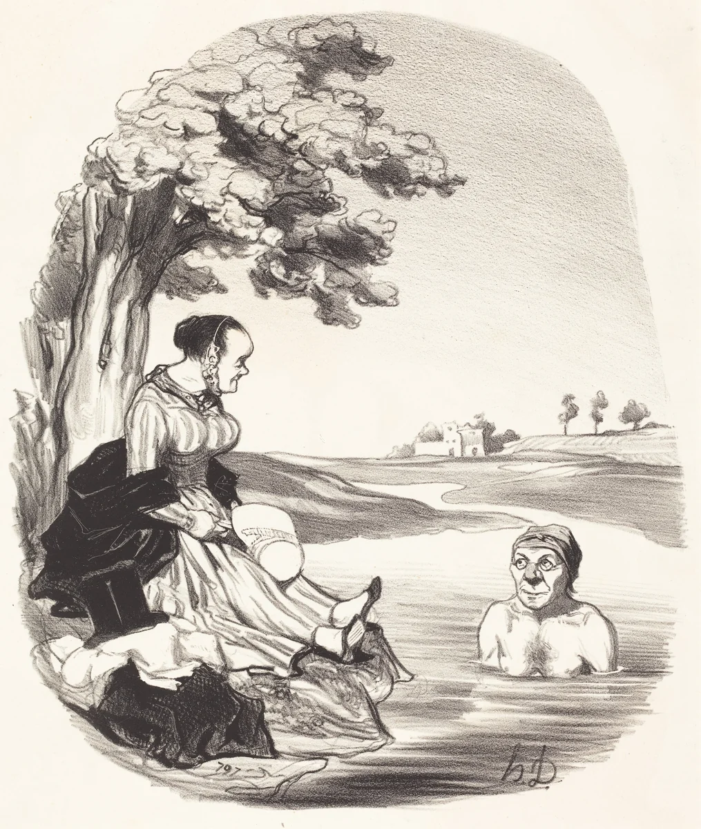 L'Eau est délicieuse... je t'assure... by Honoré Daumier, print, 1845