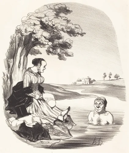 L'Eau est délicieuse... je t'assure... by Honoré Daumier, print, 1845