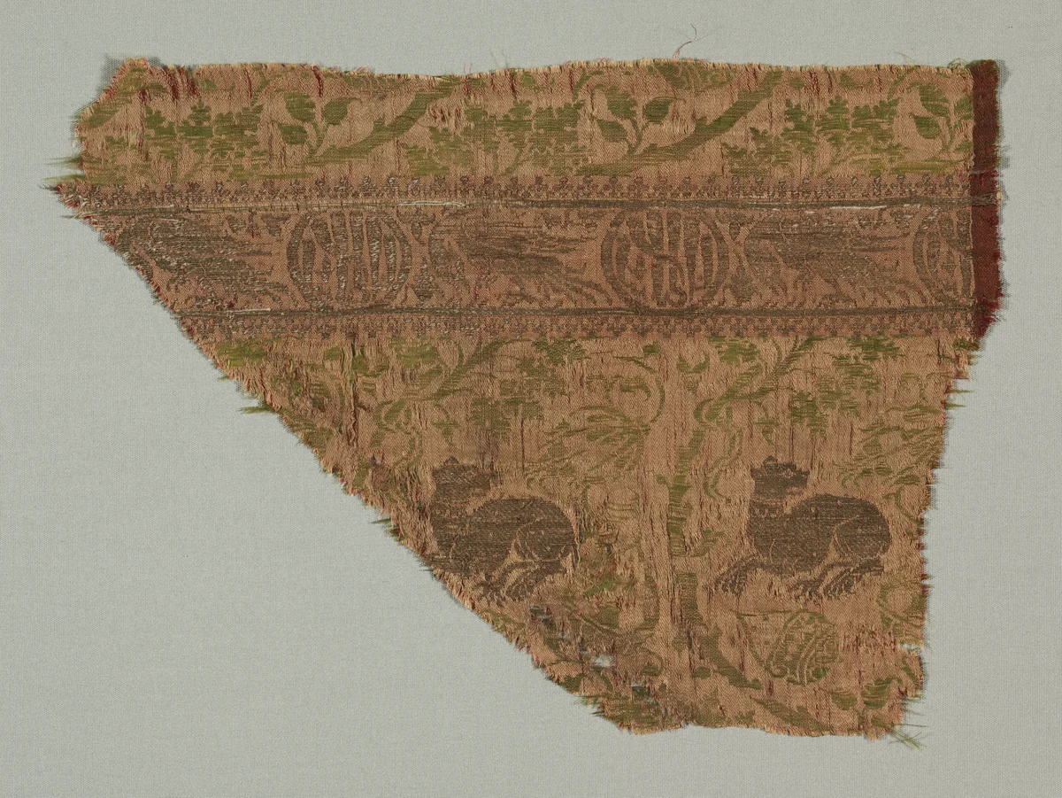 Silk Fragment by Unknown, textile, 1350-1399