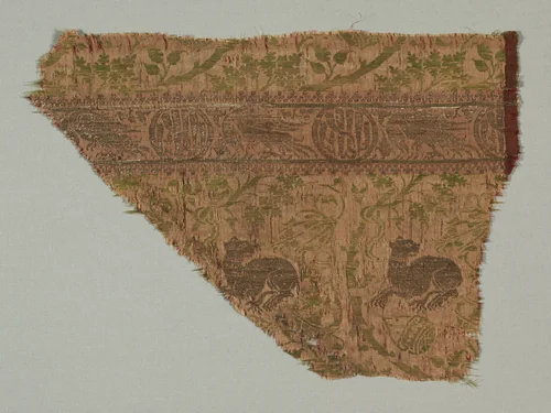 Silk Fragment by Unknown, textile, 1350-1399