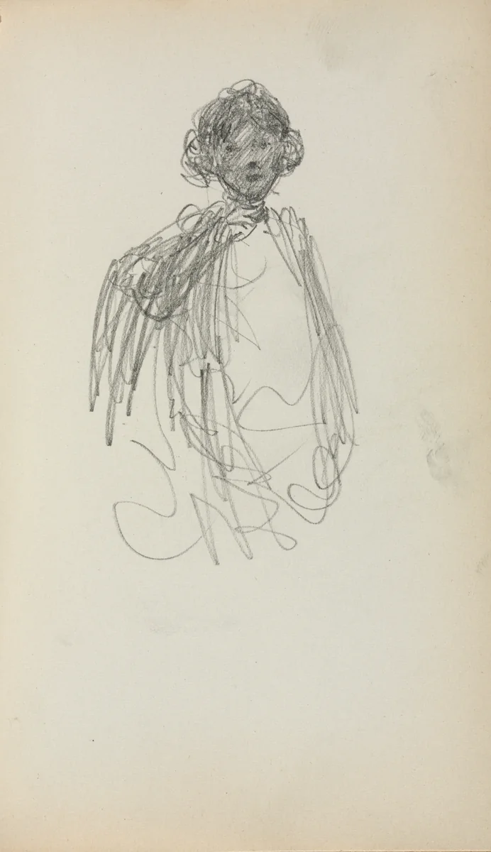 Italian Sketchbook: Woman, waist length (page 217) by Maurice Prendergast, book, 1898-1899