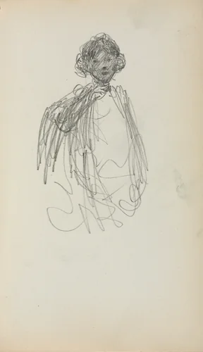 Italian Sketchbook: Woman, waist length (page 217) by Maurice Prendergast, book, 1898-1899