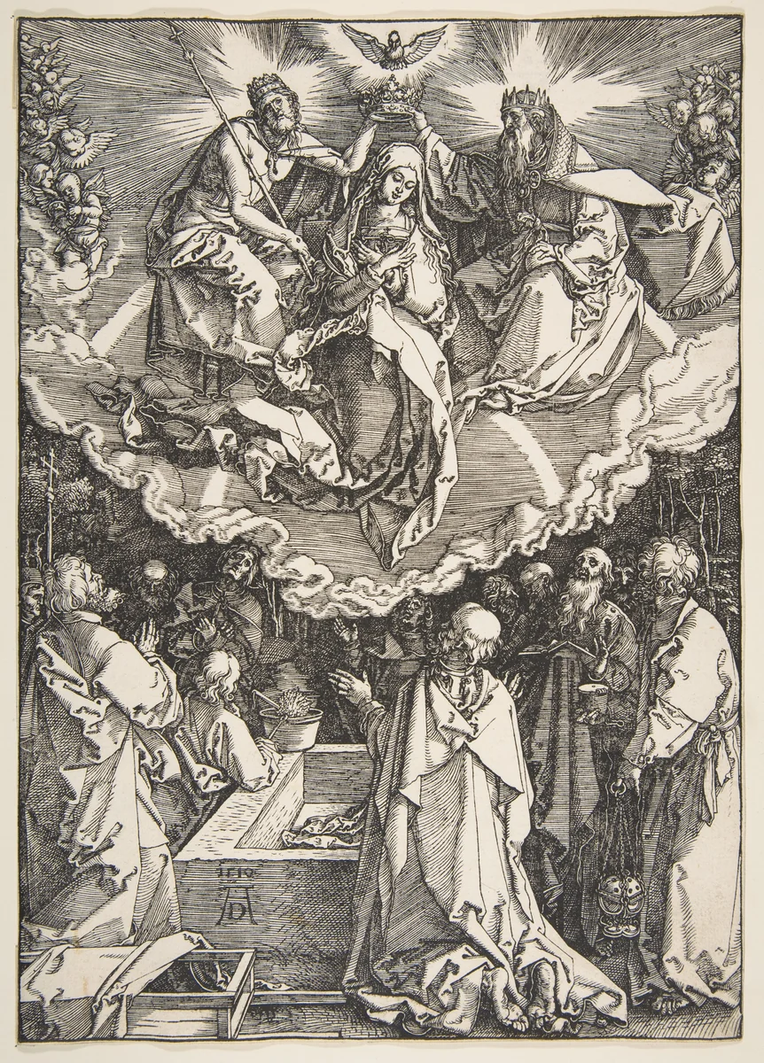 The Assumption and Coronation of the Virgin, from "The Life of the Virgin" by Albrecht Dürer, print, 1510