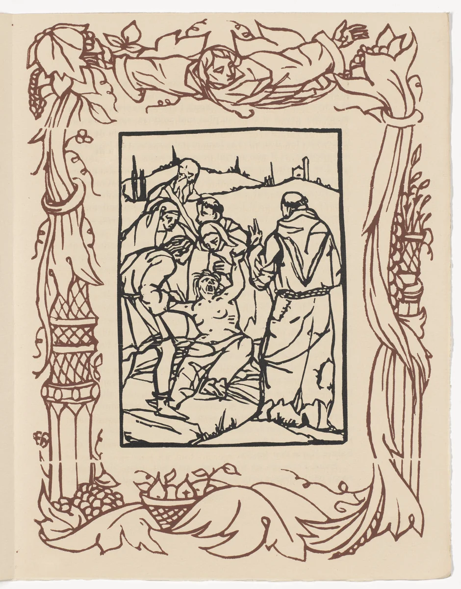 Plate (page 365) from Les Petites Fleurs de St. François (The Little Flowers of St. Francis) by Émile Bernard, illustrated book, 1928