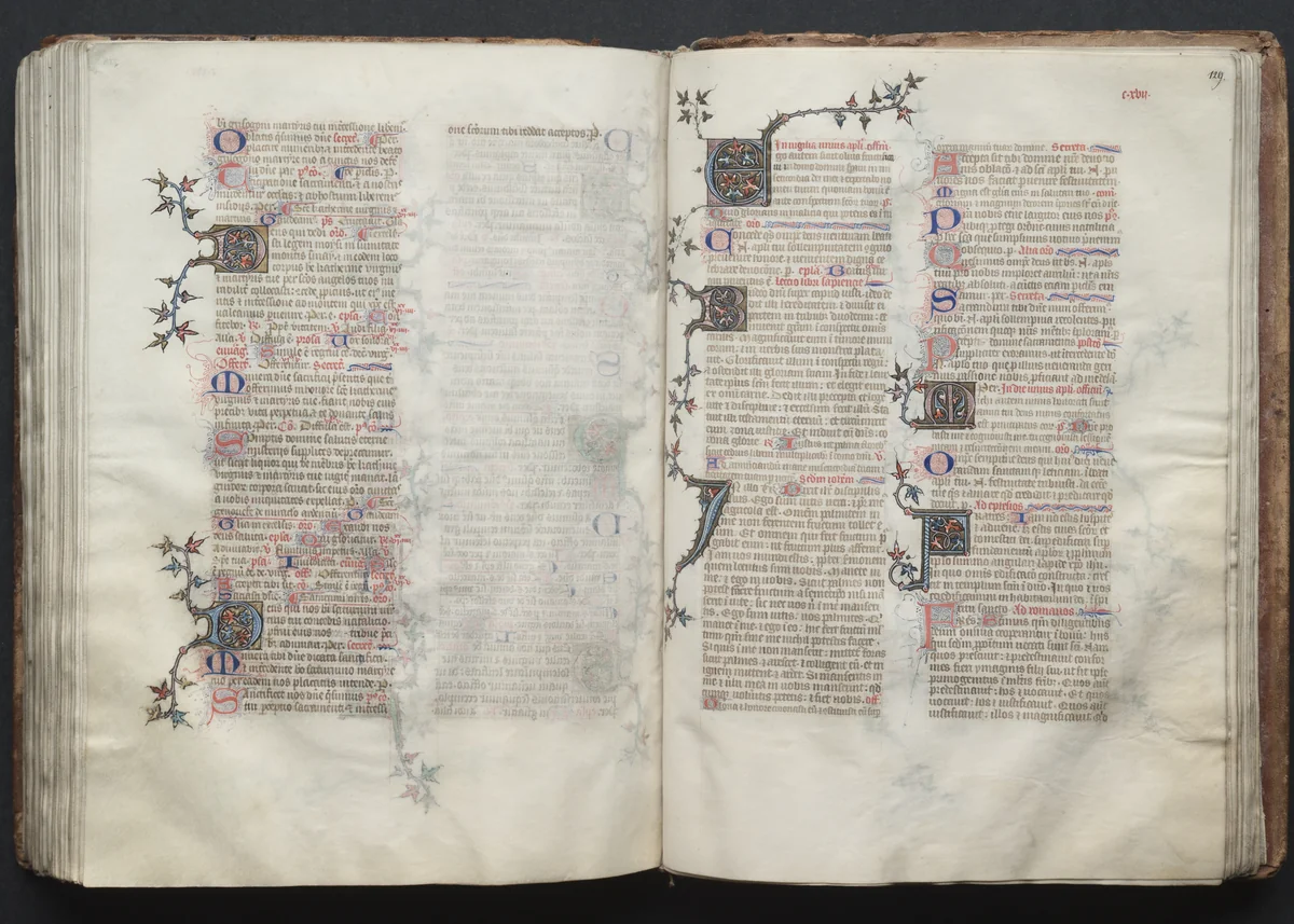 The Gotha Missal: Fol. 129r, Text by Master of the Boqueteaux, book, 1370-1380