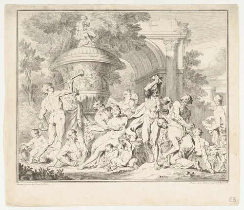 Bacchanal by François Roëttiers, print, 1705-1745