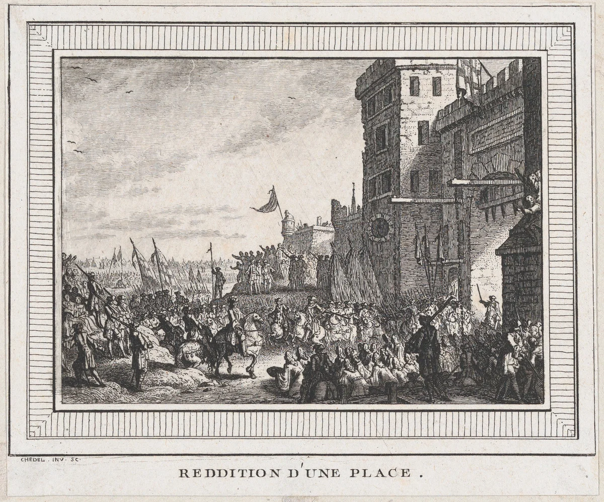Reddition d'une place by Quentin Pierre Chedel, print, 1715-1763