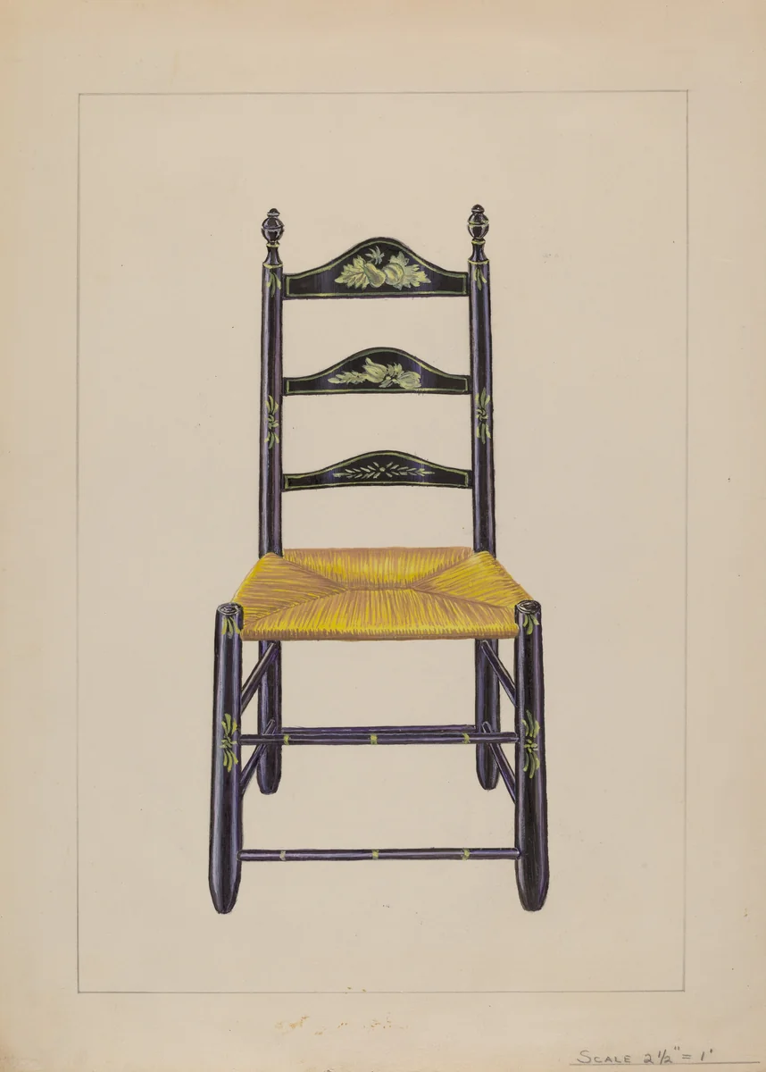 Ladderback Chair by Gerald Bernhardt, index of american design, 1936