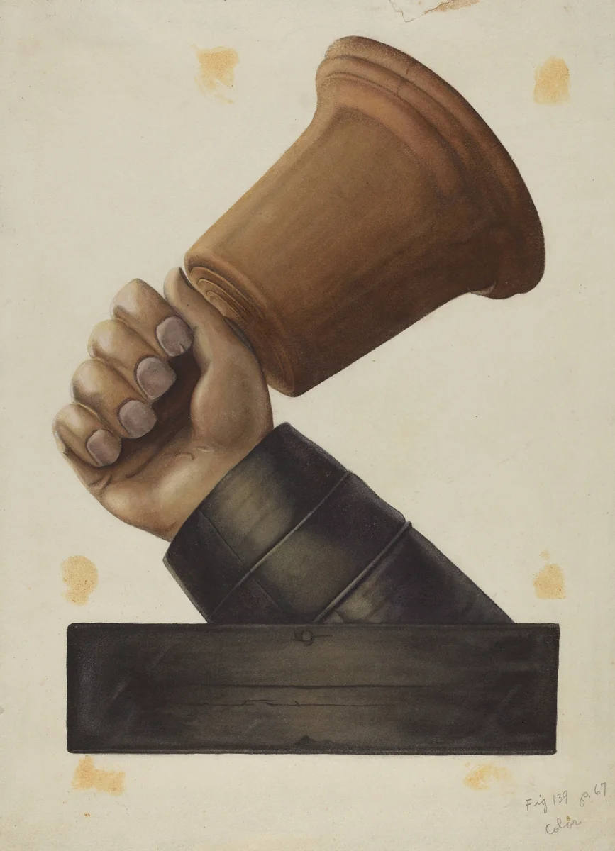 "Bell in Hand" Tavern Sign by American 20th Century, index of american design, 1935-1942