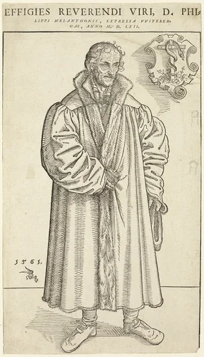 Philip Melanchthon by Lucas Cranach the Younger, print, 1561