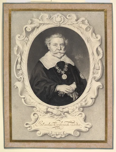 Portrait of Godert Dircksz. Kerckrinck by Jan Thopas, drawing, 1645-1695