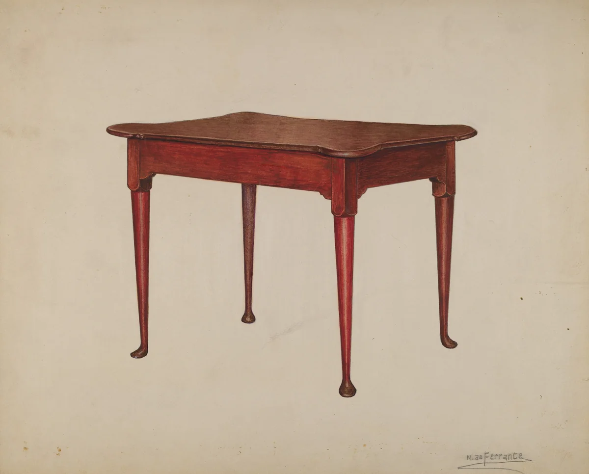 Card Table by Mario De Ferrante, index of american design, 1935-1942
