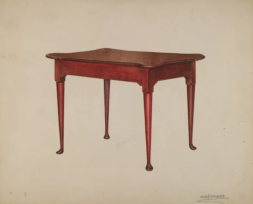 Card Table by Mario De Ferrante, index of american design, 1935-1942