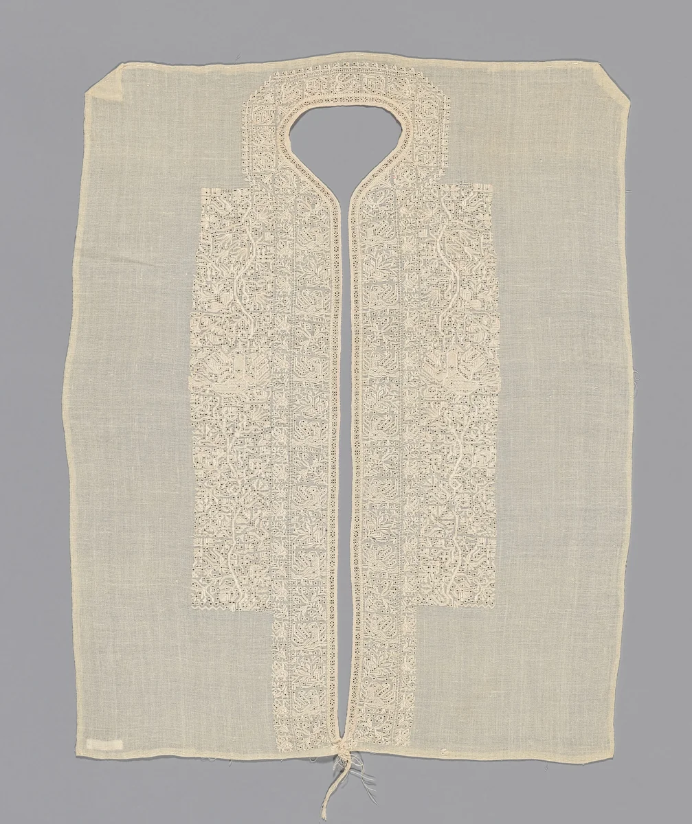 Neck Insert or Dress Front by Leukas, textile, 1701-1900