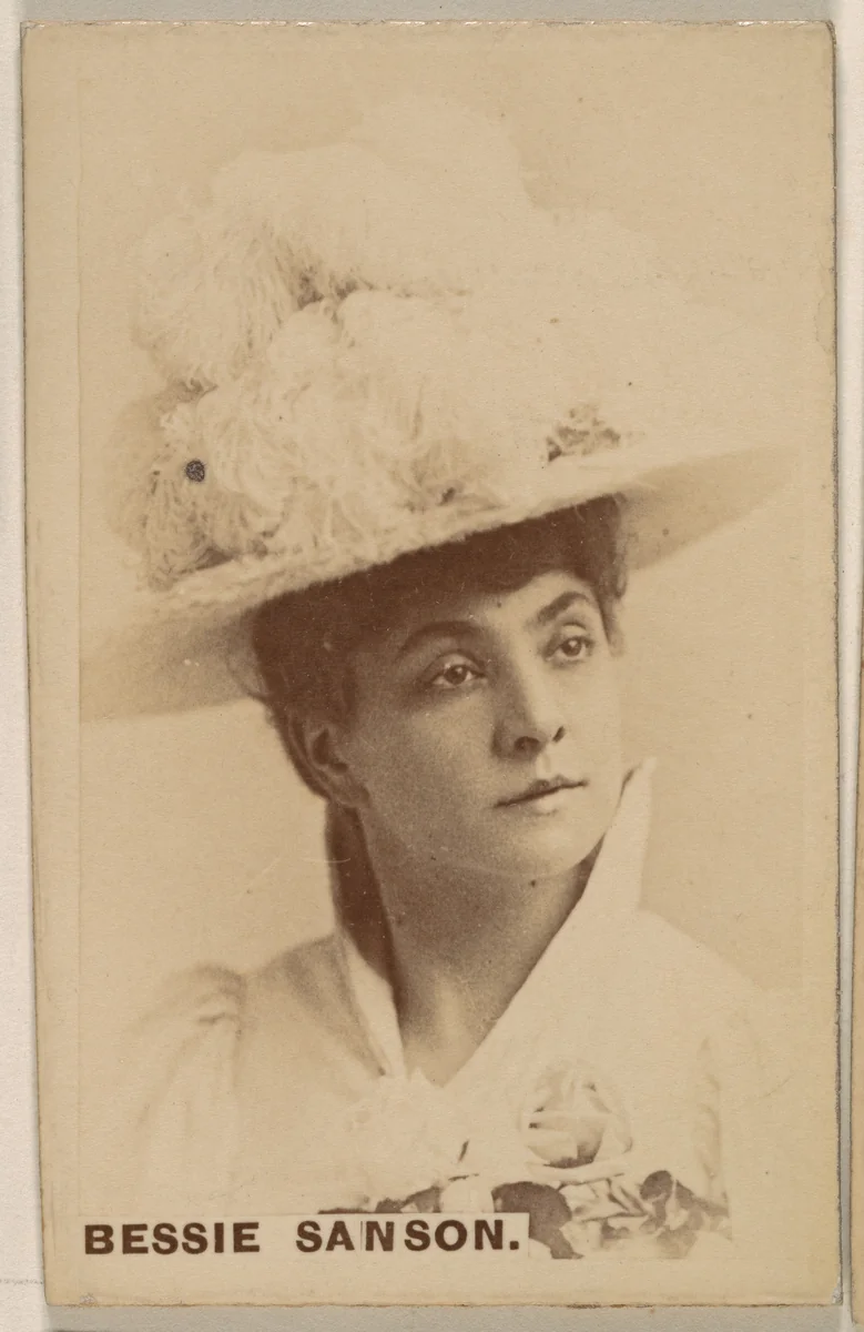 Bessie Sanson, from the Actresses series (N246), Type 1, issued by Kinney Brothers to promote Sporting Extra Cigarettes by Kinney Brothers Tobacco Company, photograph, 1888-1892