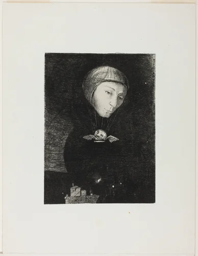Sad Ascent, plate nine from In Dreams by Odilon Redon, print, 1879