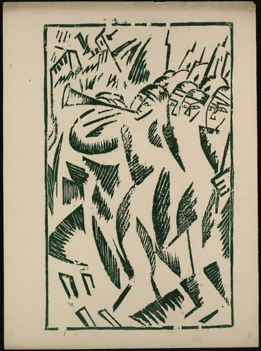 Na smert' (To the Death) from Voina (War) by Olga Rozanova, illustrated book, 1915