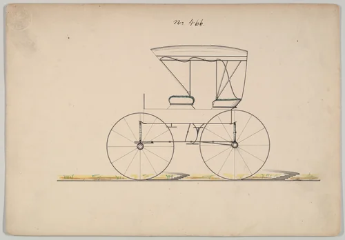 Extension Top Wagon #466 by Brewster & Co., drawing, 1860-1870