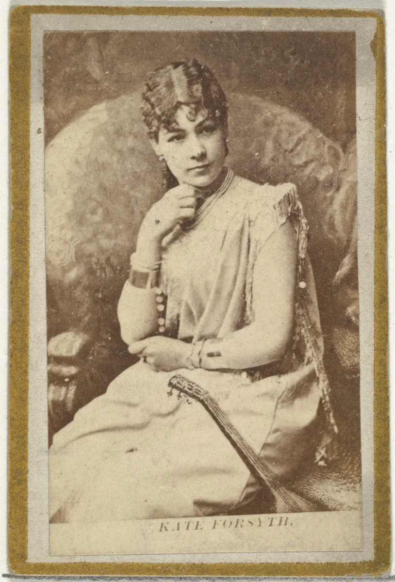 Kate Forsyth, from the Actresses and Celebrities series (N60, Type 2) promoting Little Beauties Cigarettes for Allen & Ginter brand tobacco products by Allen & Ginter, photograph, 1887