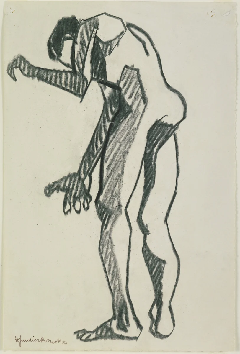 Standing Nude by Henri Gaudier-Brzeska, drawing, 1913