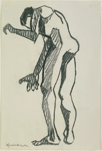Standing Nude by Henri Gaudier-Brzeska, drawing, 1913