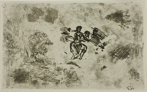 Seated Woman and Other Sketches by Claude Lorrain, print, 1630-1633