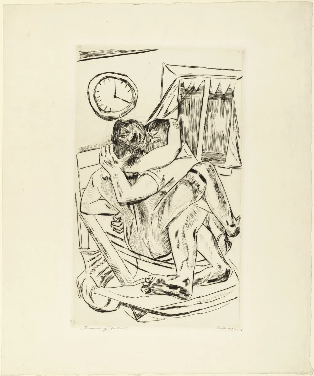 Embrace (Umarmung) by Max Beckmann, print, 1922