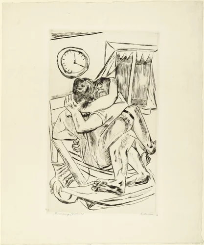 Embrace (Umarmung) by Max Beckmann, print, 1922