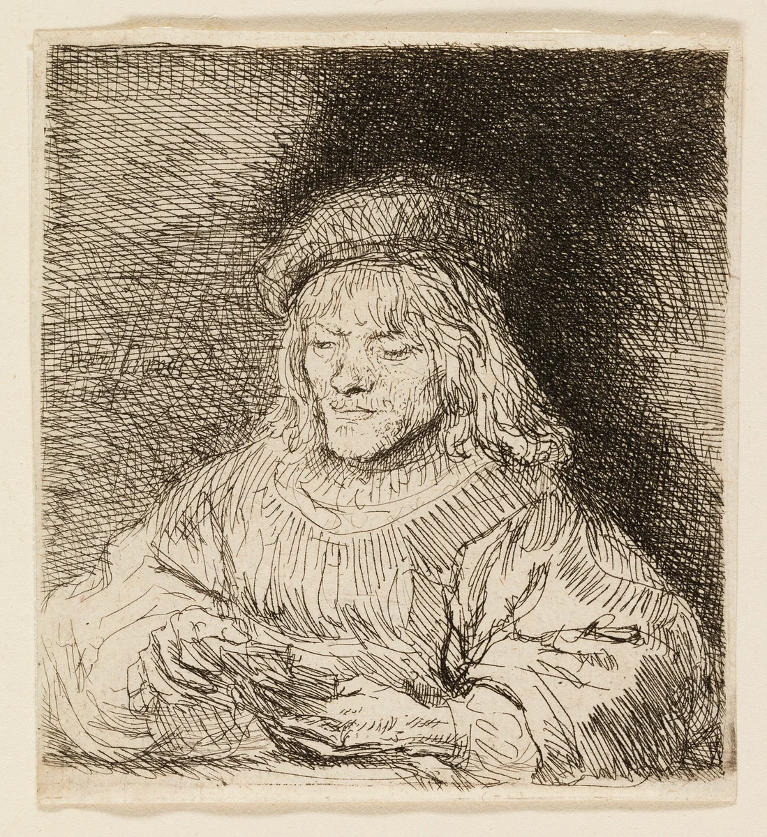 The Card Player by Rembrandt van Rijn, print, 1641