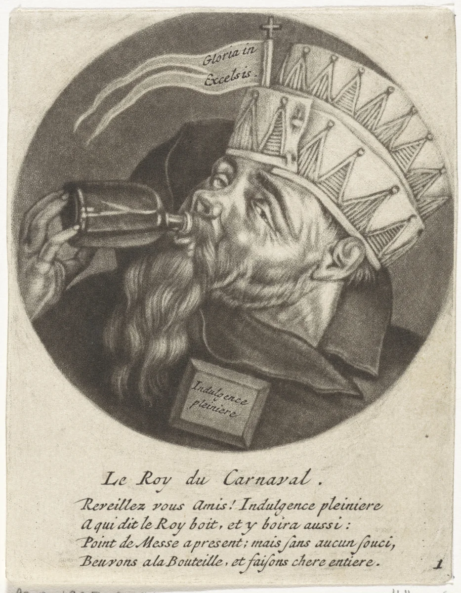 Caricatures of the French clergy under Louis XIV by Jacob Gole, print, 1670-1724