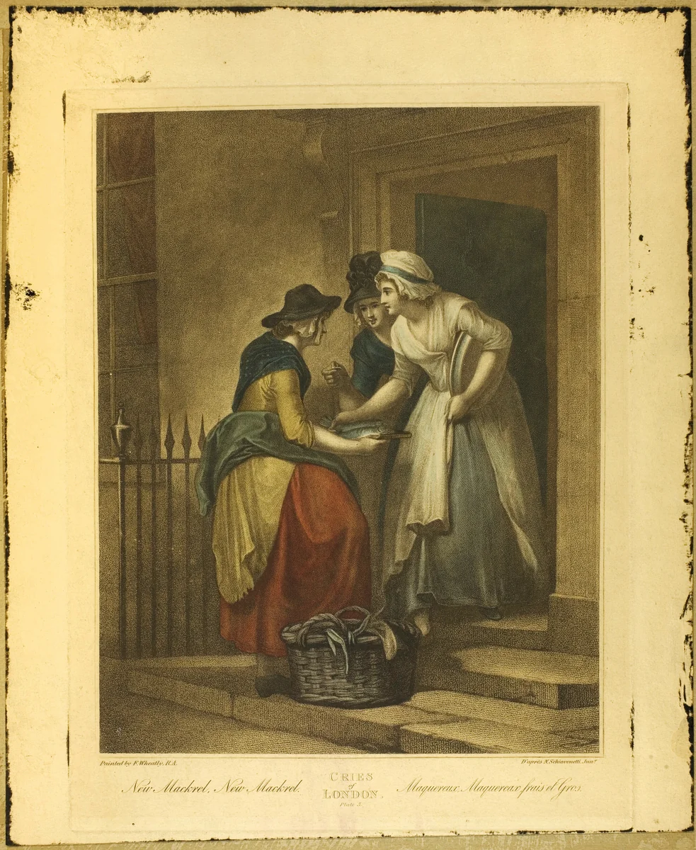 New Mack'rel, New Mackrel, Plate 5 from The Cries of London by Francis Wheatley, print, 1795