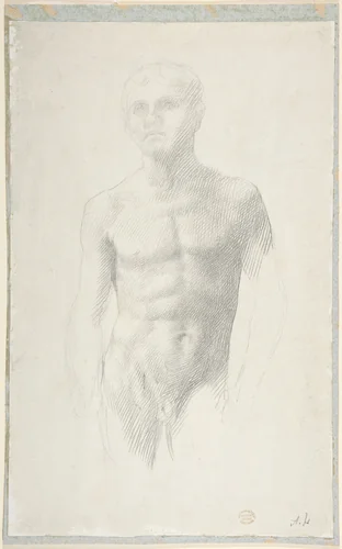 Study of a Figure by Alphonse Legros, drawing, 1837-1911