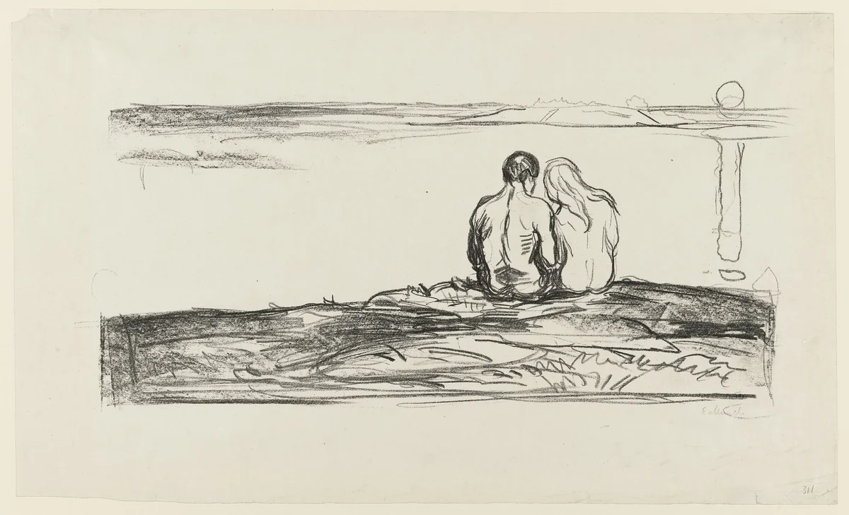 Moonrise (Mäneoppgang) by Edvard Munch, print, 1908