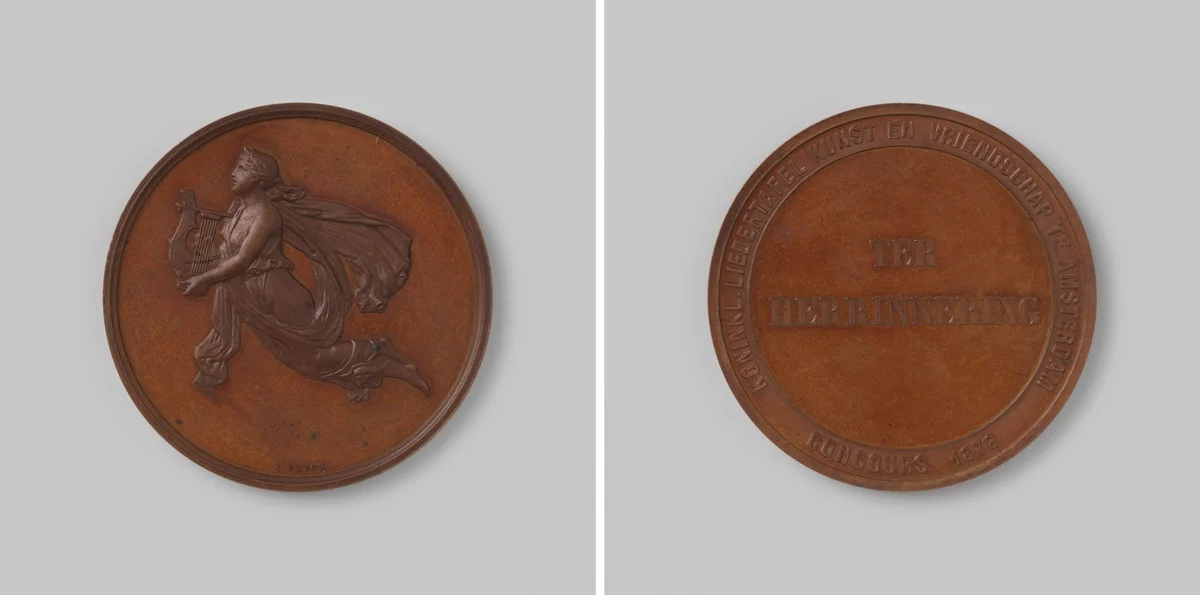 Concours van de Koninklijke Liedertafel "Kunst en Vriendschap" te Amsterdam 1876 by Jacob Samuel Cohen Elion, metalwork, 1876