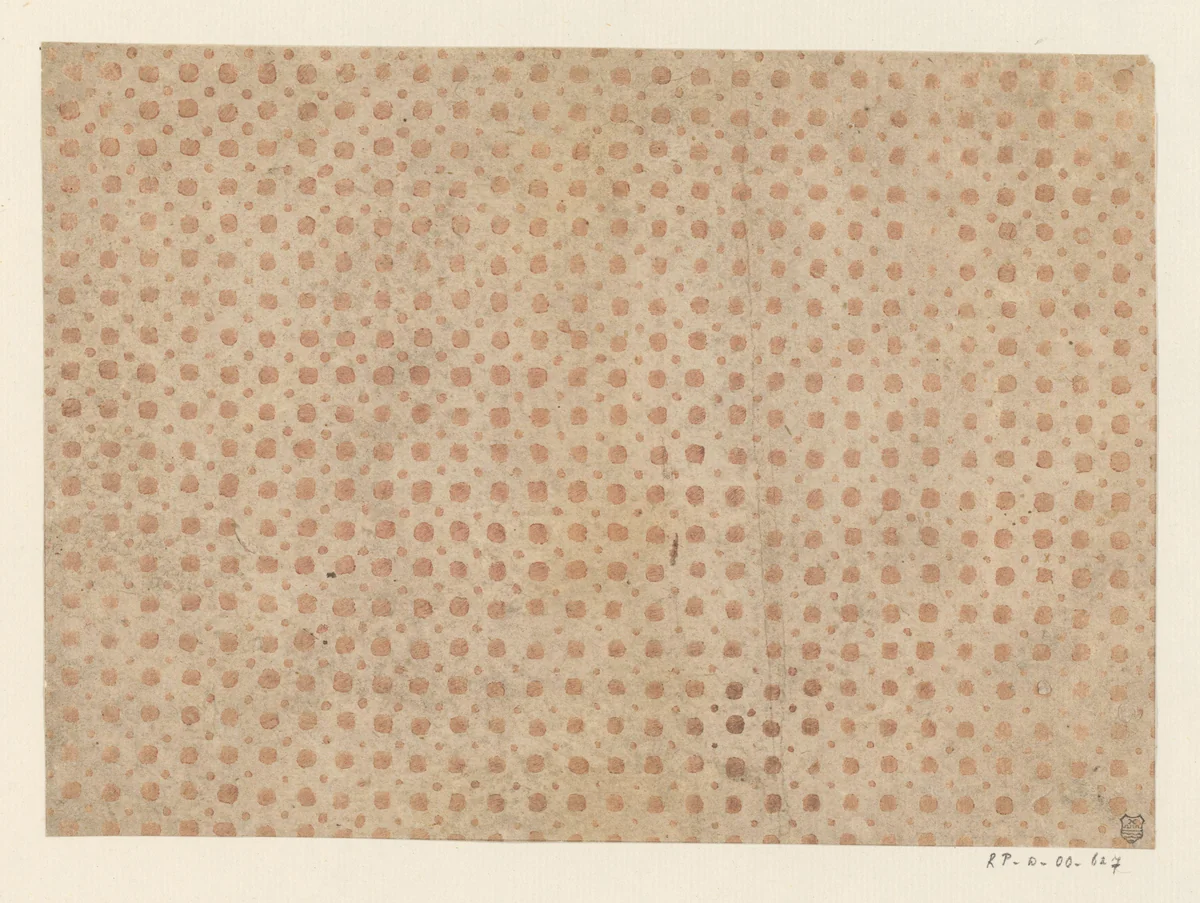 Blad met strooipatroon van rond motief by anonymous, print, 1750-1850