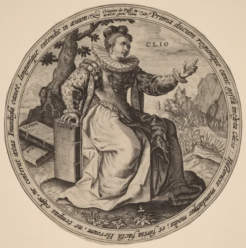 Clio by Crispijn van de Passe I, print, 1565-1637