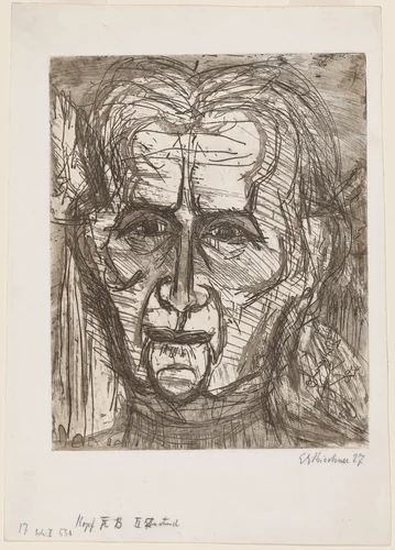 Head of Frau Bauer by Ernst Ludwig Kirchner, print, 1927