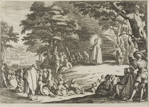 Saint Nicholas Preaching by Jacques Callot, print, 1612-1635