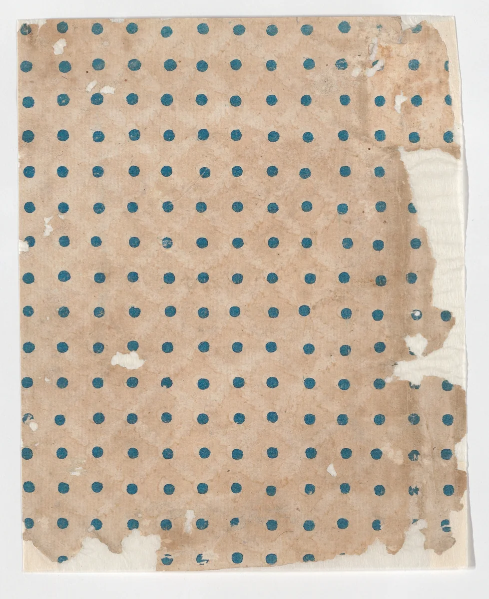 Sheet with overall dot pattern by anonymous, print, 1800-1900