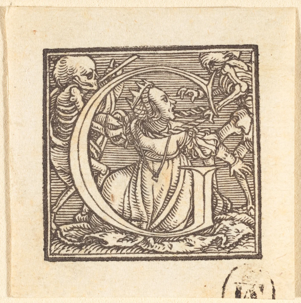 Letter G by Hans Lützelburger, print, 1518-1528