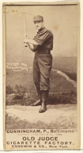 Cunningham, Pitcher, Baltimore Orioles, from the Old Judge series (N172) for Old Judge Cigarettes by Goodwin & Company, photograph, 1888
