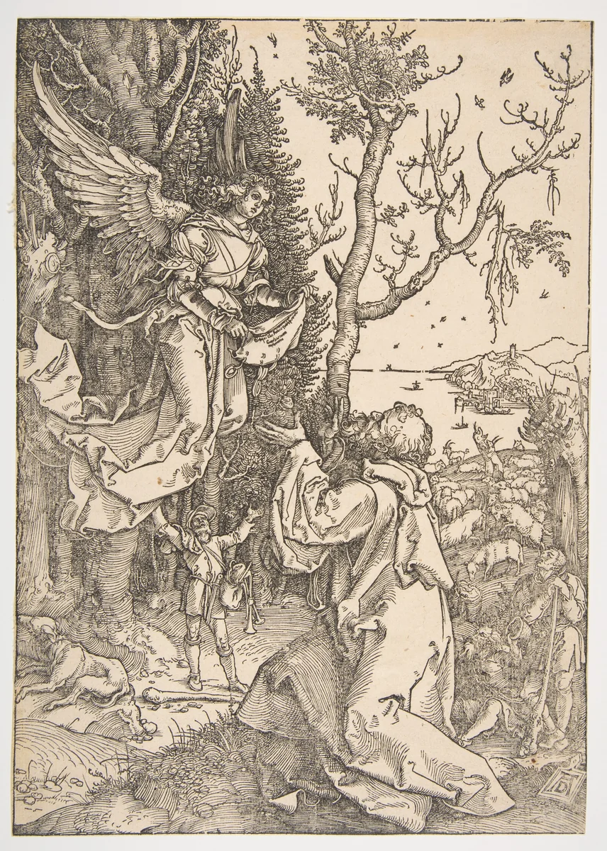 Joachim and the Angel, from "The Life of the Virgin" by Albrecht Dürer, print, 1504