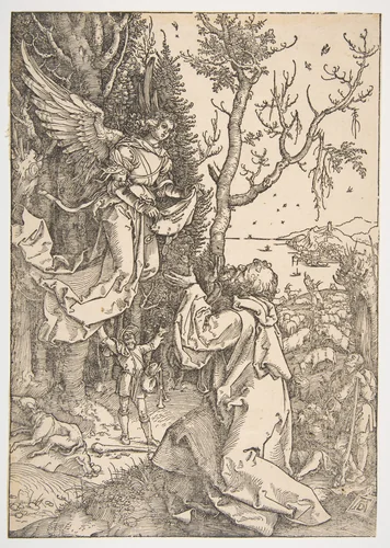 Joachim and the Angel, from "The Life of the Virgin" by Albrecht Dürer, print, 1504