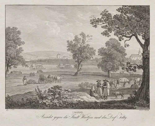 Ungern, Ansicht gegen die Stadt Waitzen und das Dorf Telky by Jakob Alt, print