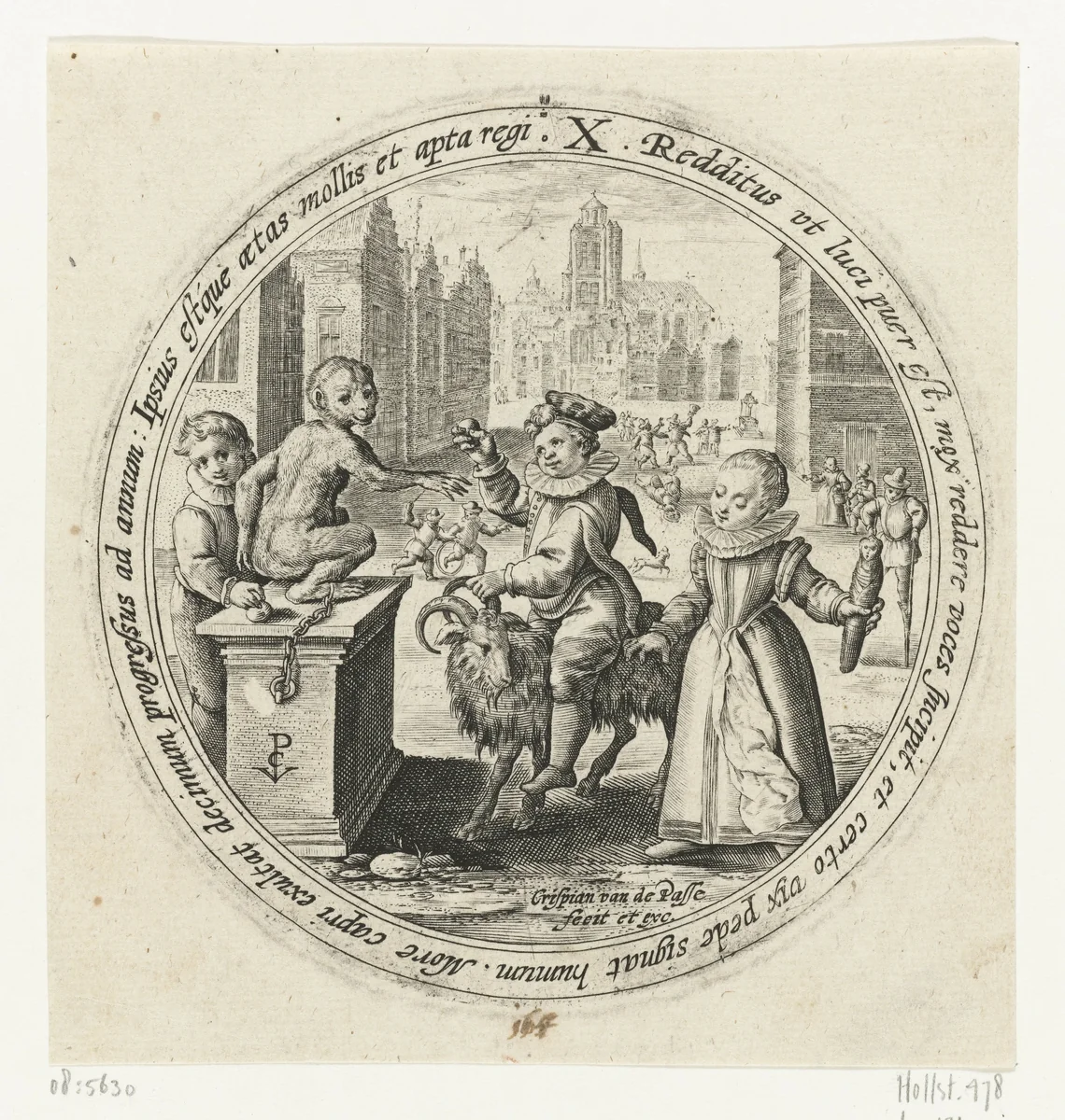 De mens op tienjarige leeftijd by Unknown, print, 1574-1637